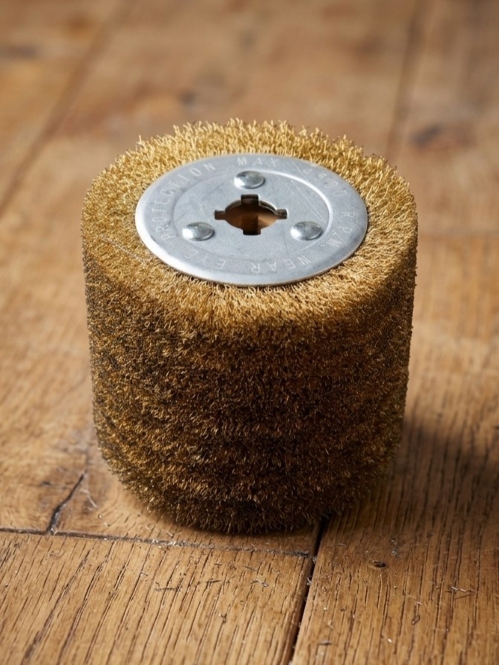 4.7 x 4" Copper Plated Steel Wire Brush Drum Surface Conditioning Multi Use Tool